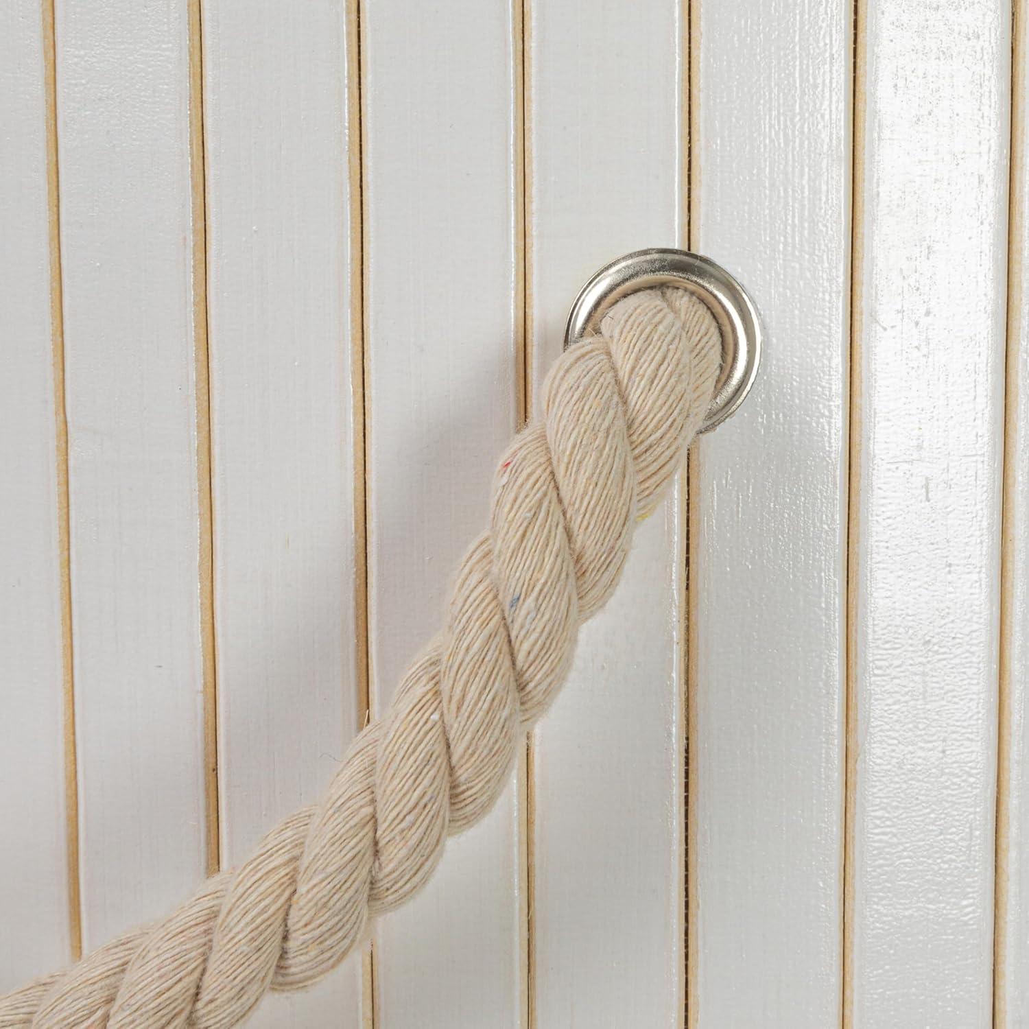 image:imageHousehold Essentials Bamboo Laundry Hamper with Rope Handles 19Gallons WhiteWhite