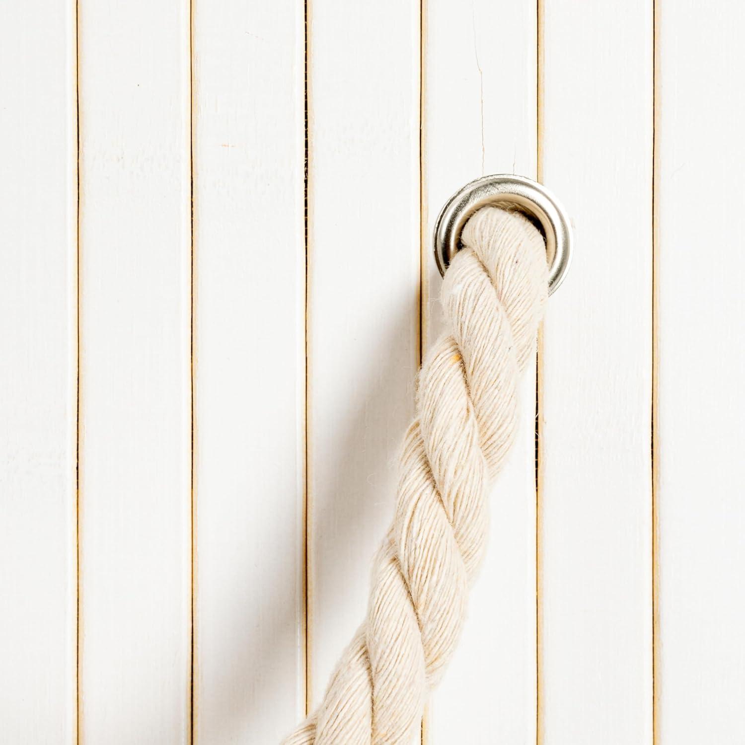 image:imageHousehold Essentials Bamboo Laundry Hamper with Rope Handles 19Gallons WhiteWhite