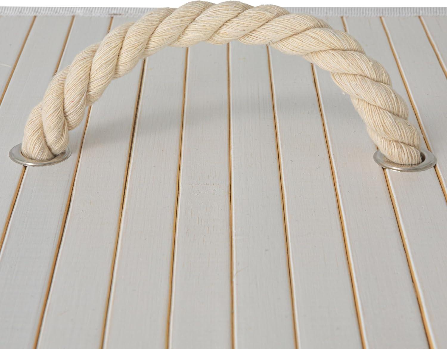 image:imageHousehold Essentials Bamboo Laundry Hamper with Rope Handles 19Gallons WhiteWhite