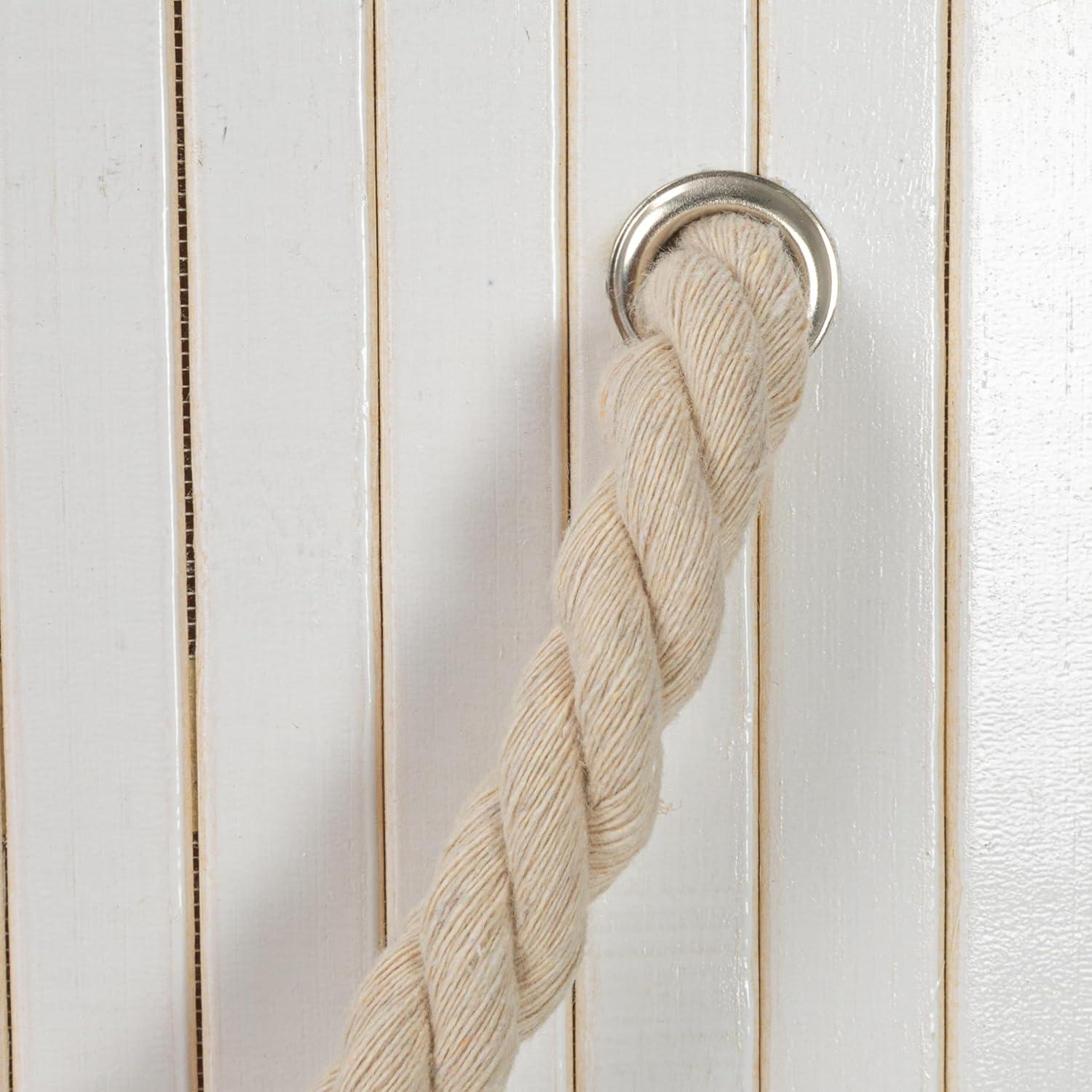 image:imageHousehold Essentials Bamboo Laundry Hamper with Rope Handles 19Gallons WhiteWhite