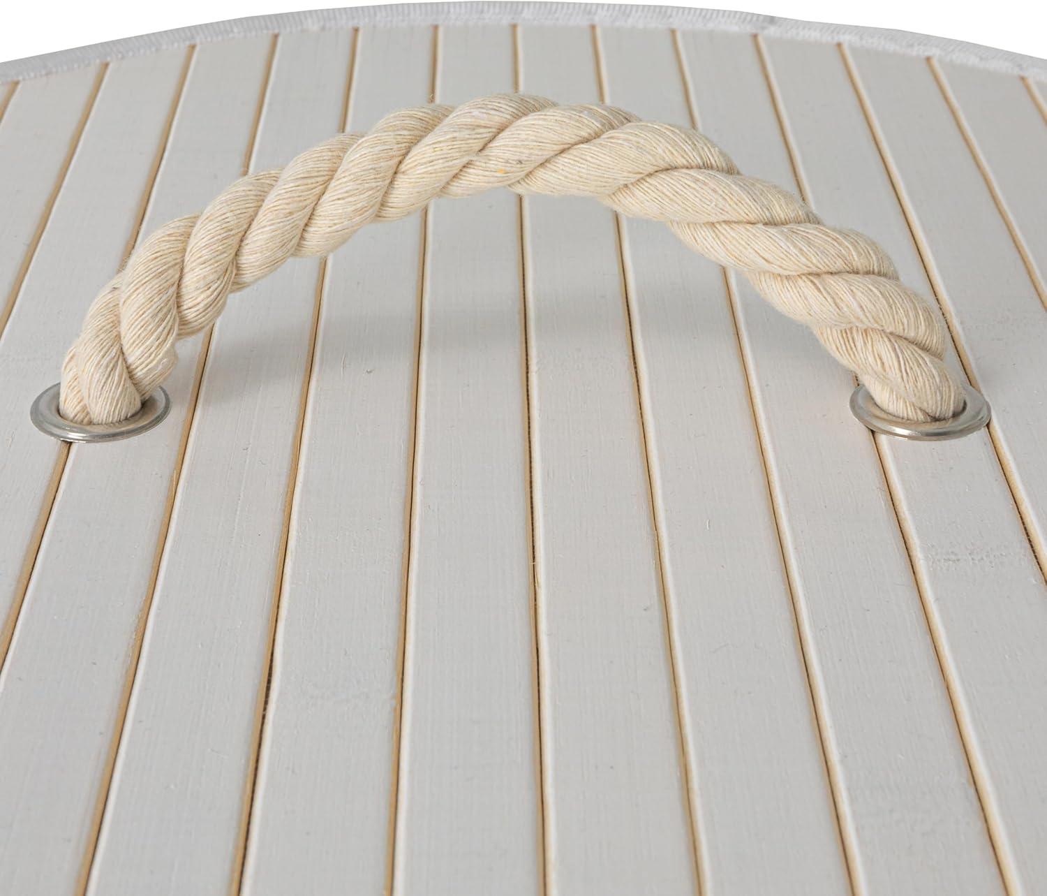 image:imageHousehold Essentials Bamboo Laundry Hamper with Rope Handles 19Gallons WhiteWhite