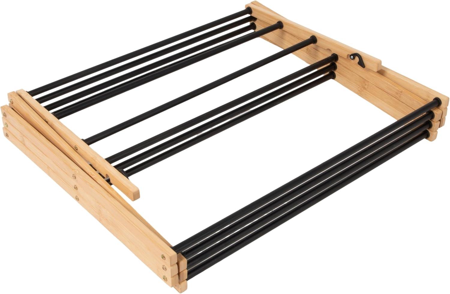 image:imageHousehold Essentials Bamboo VShaped Folding Clothes Drying Rack Compact Upscale Laundry Rack with 8 DowelsDrying Rack