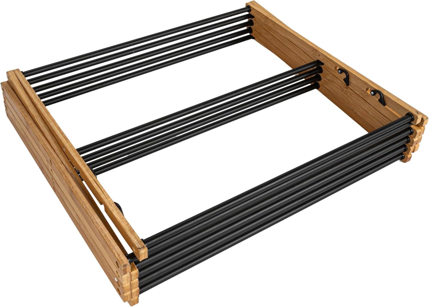 image:imageHousehold Essentials Bamboo VShaped Folding Clothes Drying Rack Compact Upscale Laundry Rack with 8 DowelsDrying Tower