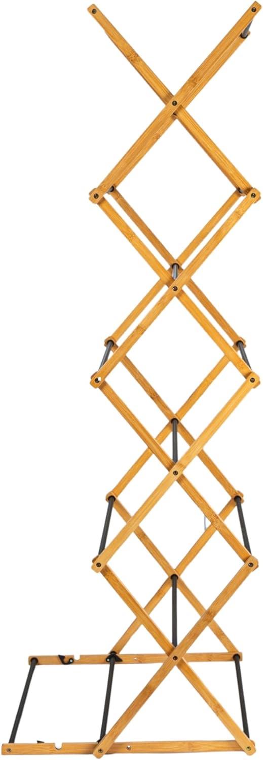 image:imageHousehold Essentials Bamboo VShaped Folding Clothes Drying Rack Compact Upscale Laundry Rack with 8 DowelsDrying Tower