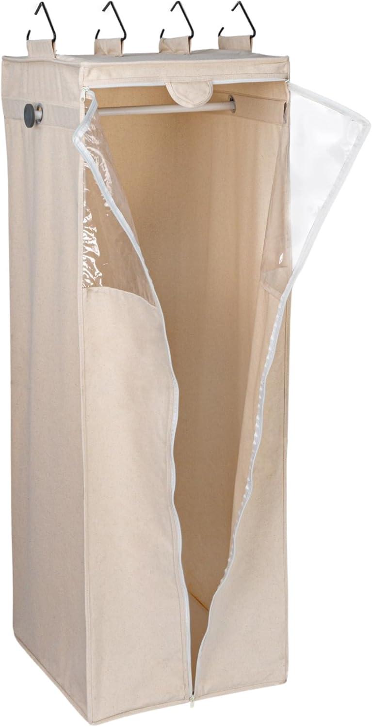 image:imageHousehold Essentials Cedarline Hanging Wardrobe HeavyDuty Cotton Canvas Breathable Versatile Natural
