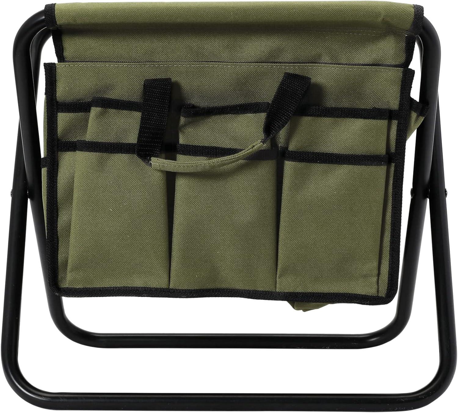 image:imageHousehold Essentials Collapsible Utility Stool TanOlive Green