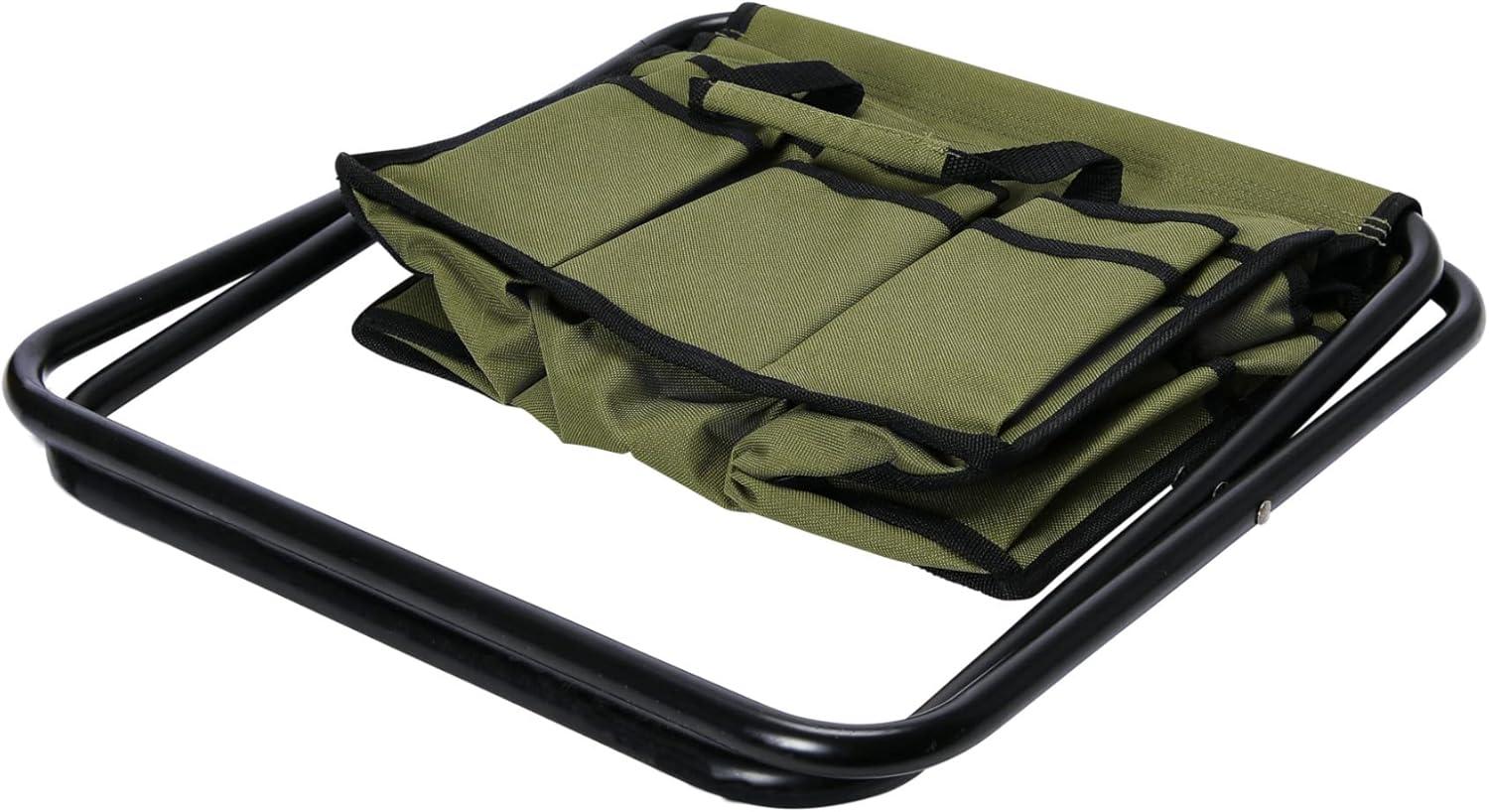 image:imageHousehold Essentials Collapsible Utility Stool TanOlive Green
