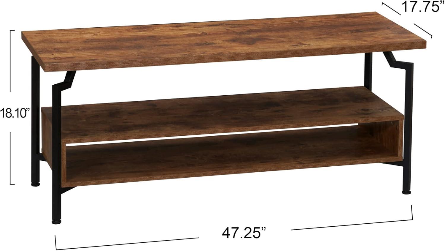 image:imageHousehold Essentials Crown Narrow 3 Shelf Open Storage Bookshelf Black Oak Wood Grain and Gold MetalRustic HickoryBlack