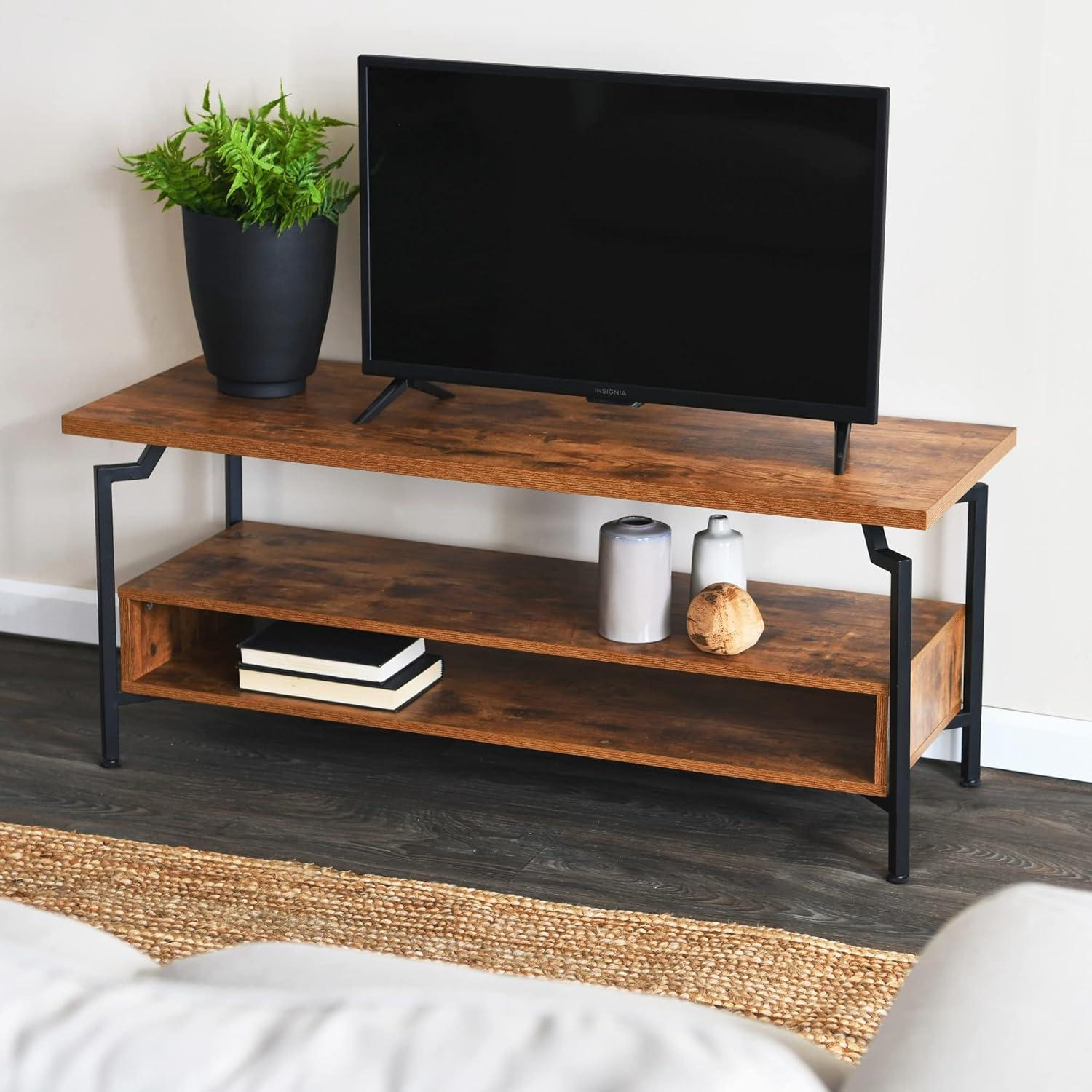 image:imageHousehold Essentials Crown Narrow 3 Shelf Open Storage Bookshelf Black Oak Wood Grain and Gold MetalRustic HickoryBlack