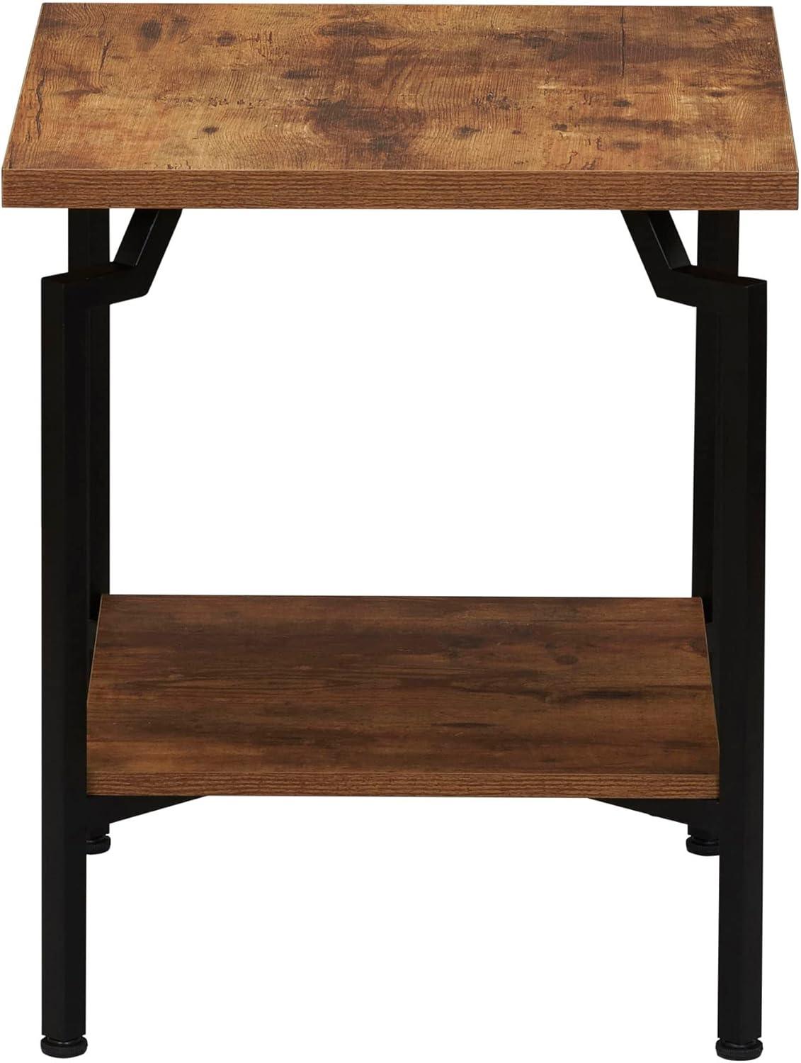 image:imageHousehold Essentials Crown Narrow 3 Shelf Open Storage Bookshelf Black Oak Wood Grain and Gold MetalRustic HickoryBlack