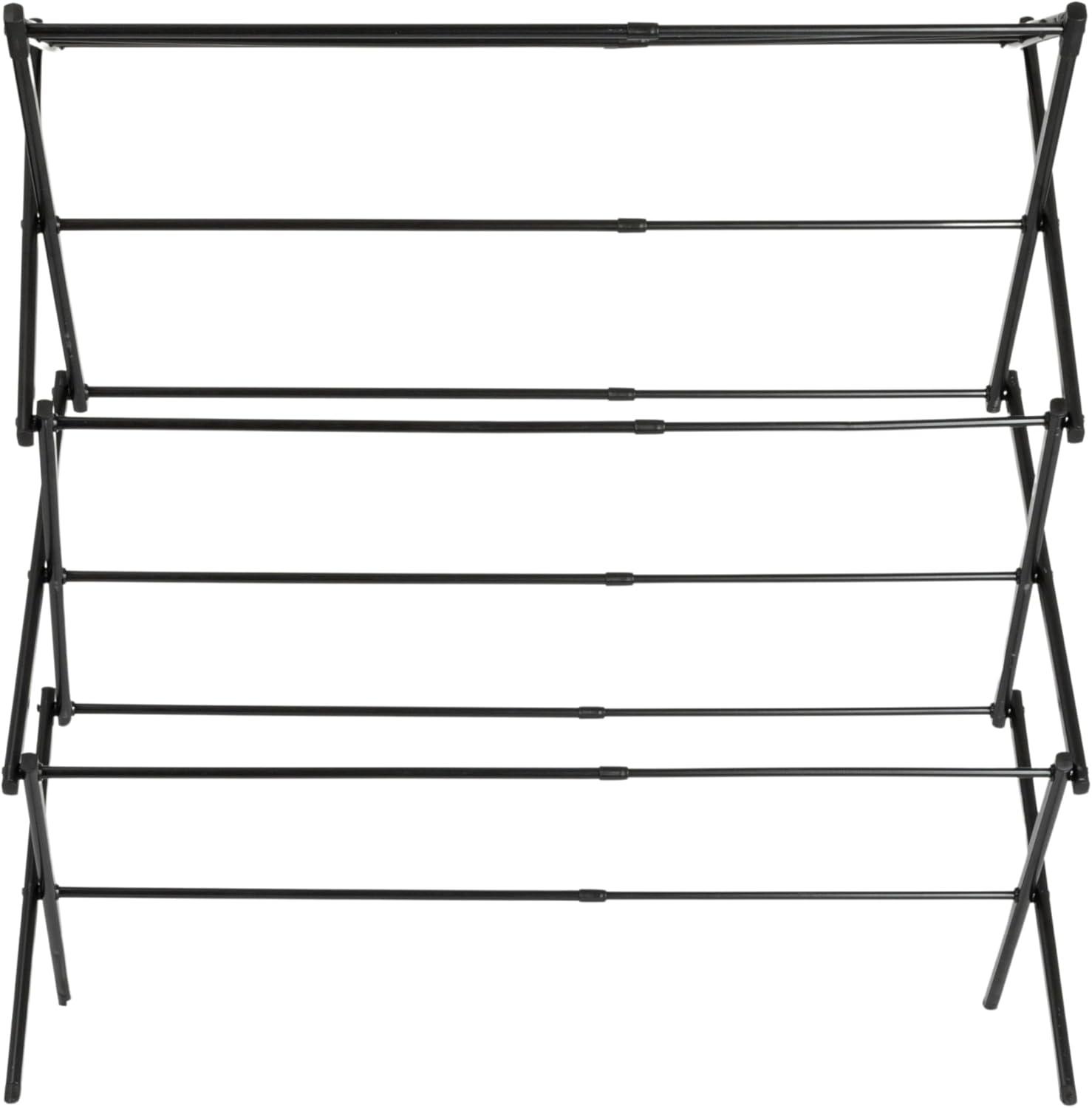 image:imageHousehold Essentials Folding Clothes Drying Rack with Strong Steel Frame and 11 Coated Dowels WhiteBlackBlack