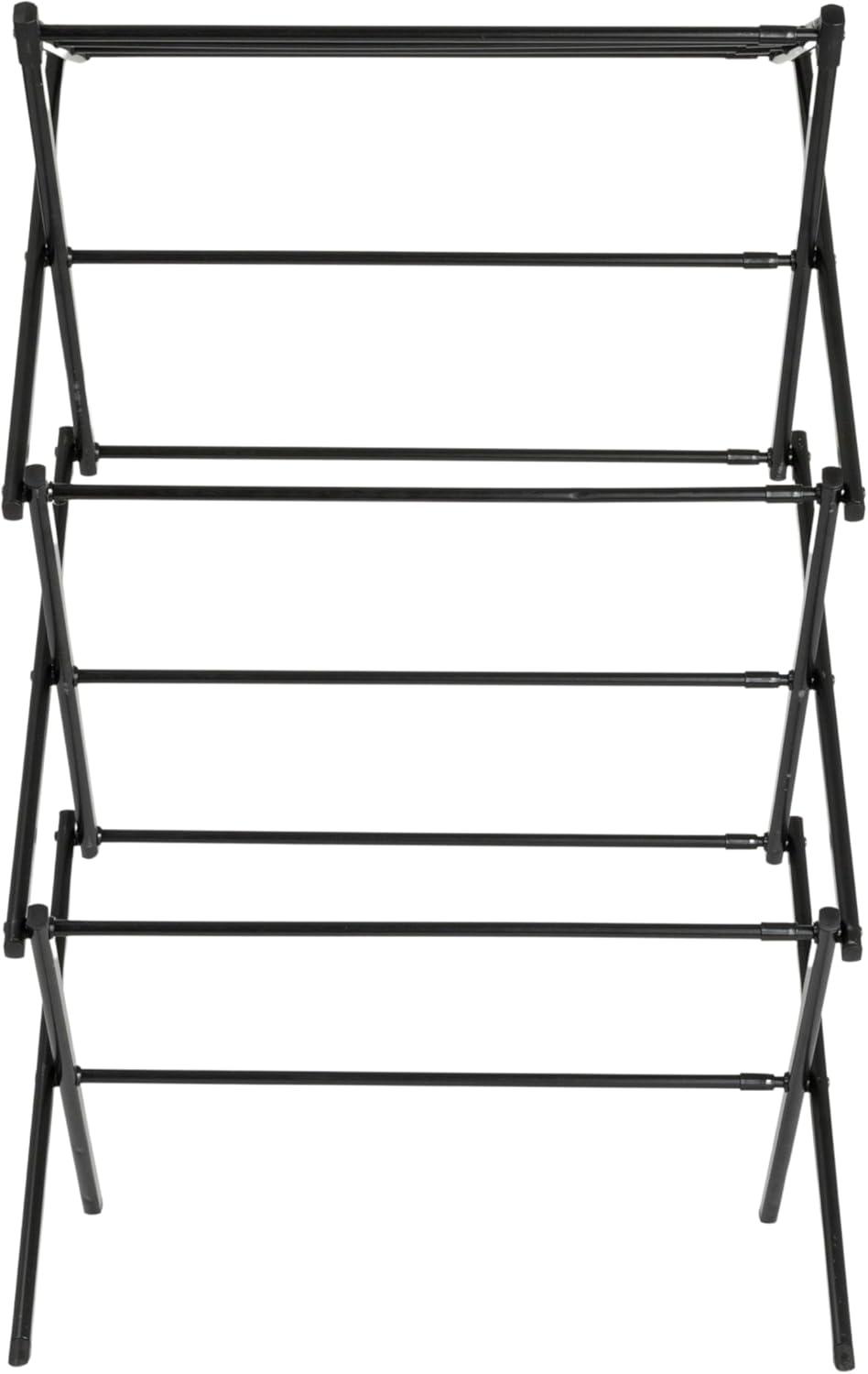 image:imageHousehold Essentials Folding Clothes Drying Rack with Strong Steel Frame and 11 Coated Dowels WhiteBlackBlack