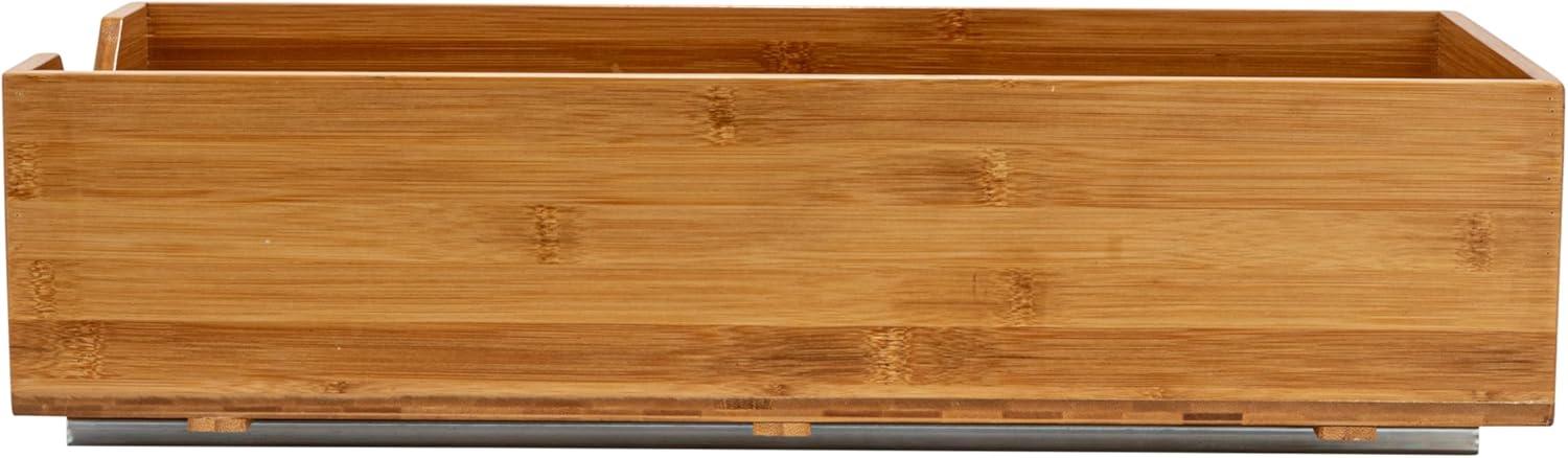 image:imageHousehold Essentials Glidez Bamboo and Steel PullOutSlideOut Storage Organizer for Under Cabinet Use 1Tier Design Fits Standard Size Cabinet or Shelf NaturalSingle Tier