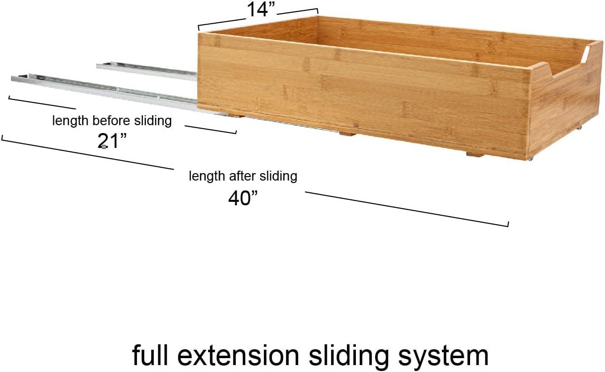 image:imageHousehold Essentials Glidez Bamboo and Steel PullOutSlideOut Storage Organizer for Under Cabinet Use 1Tier Design Fits Standard Size Cabinet or Shelf NaturalSingle Tier