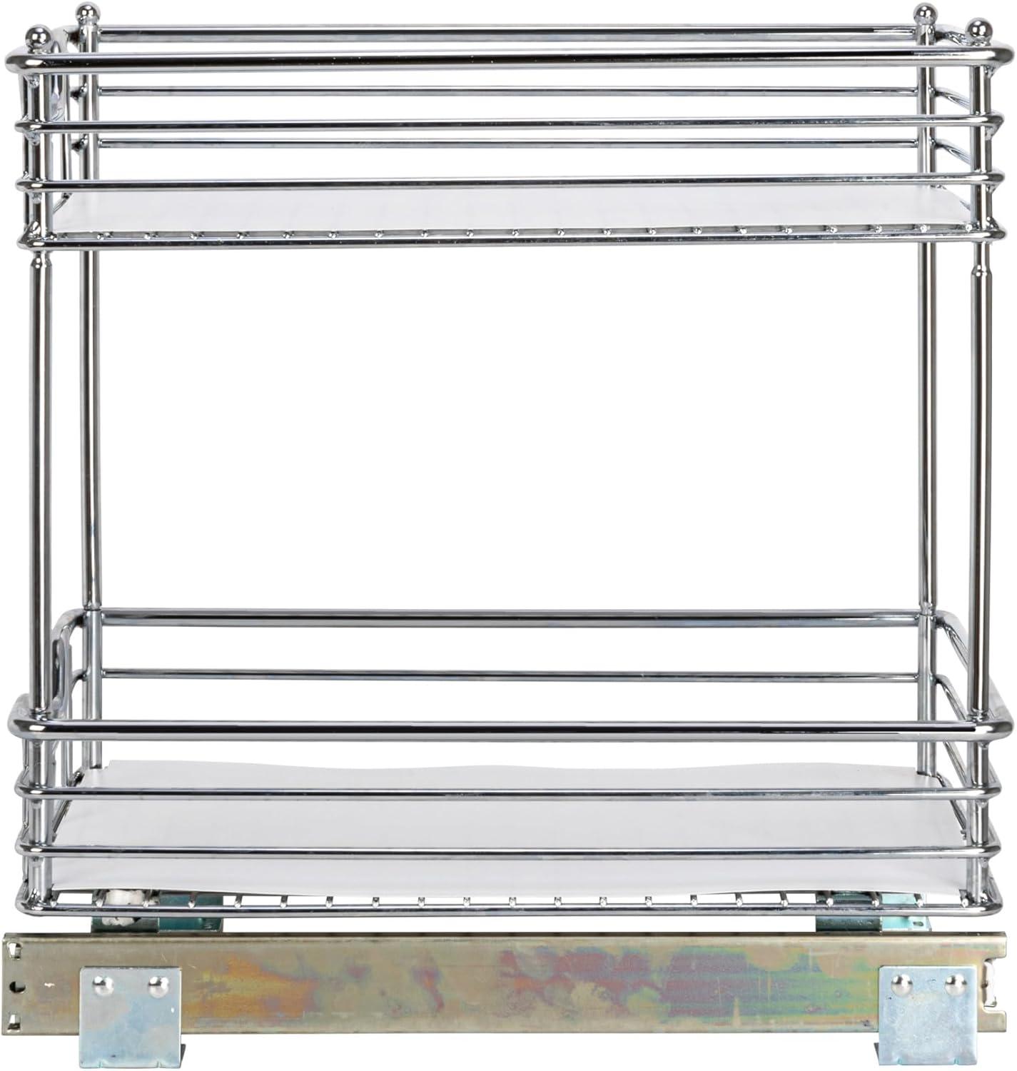 image:imageHousehold Essentials Glidez ChromePlated Steel 2Tier Sliding Under Sink Cabinet Organizer Chrome2Tier
