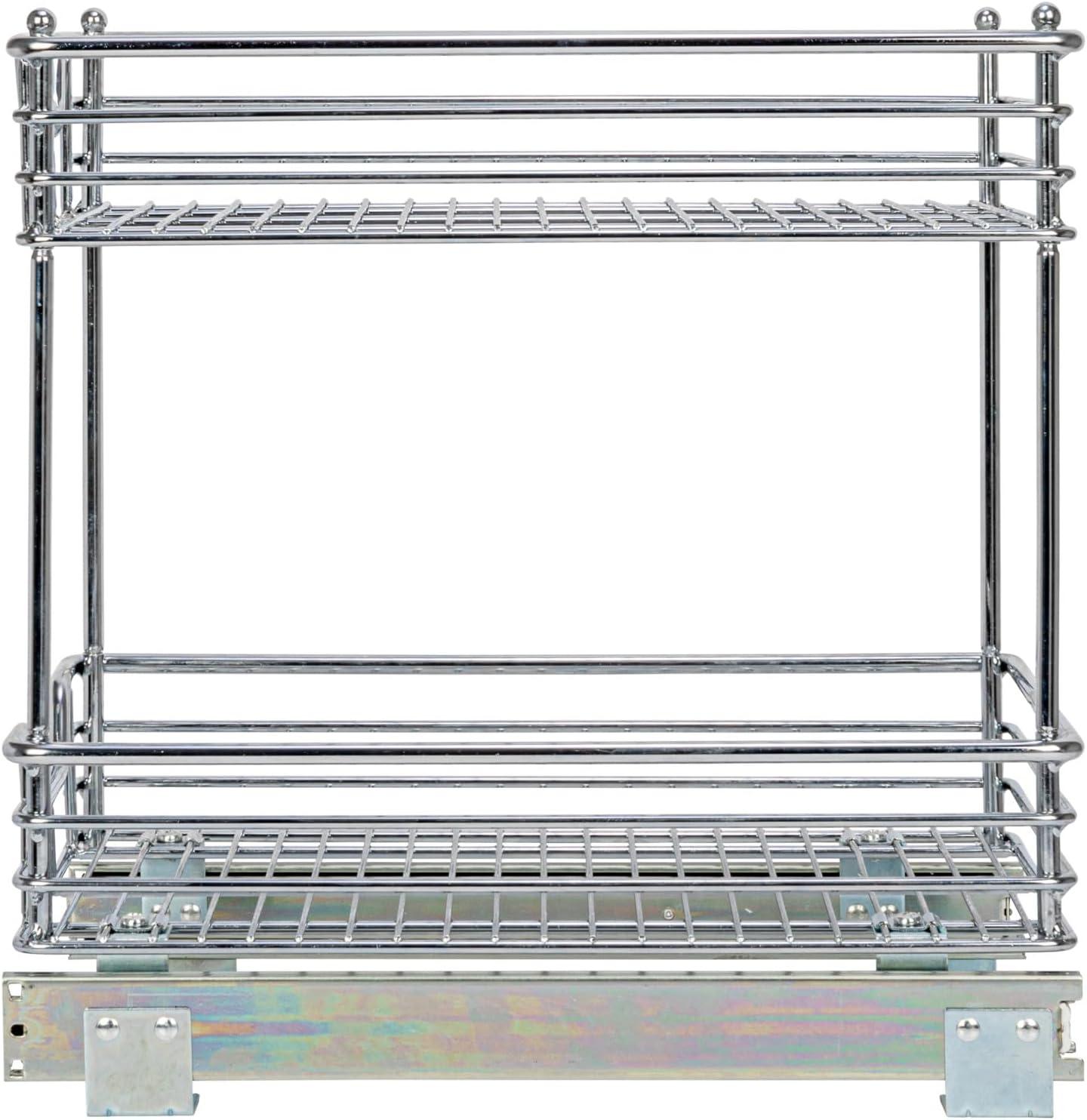 image:imageHousehold Essentials Glidez ChromePlated Steel 2Tier Sliding Under Sink Cabinet Organizer Chrome2Tier Sliding