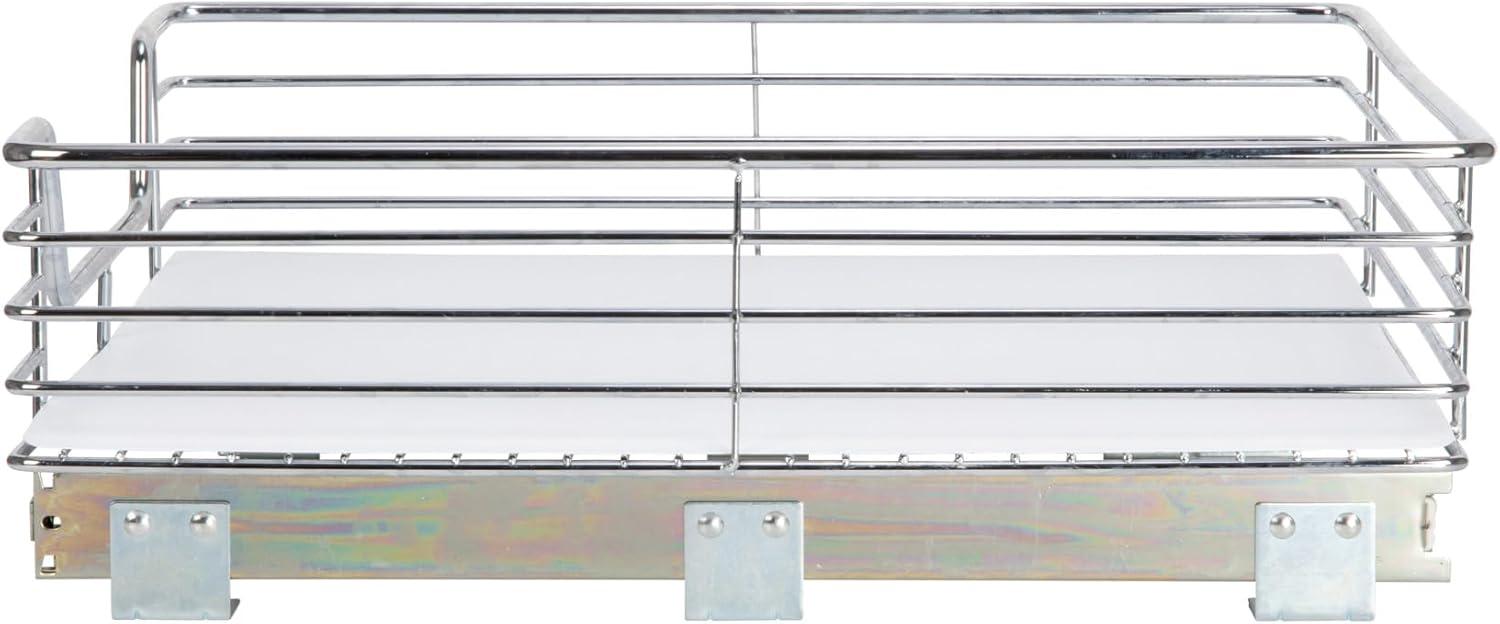 image:imageHousehold Essentials Glidez ChromePlated Steel 2Tier Sliding Under Sink Cabinet Organizer ChromeSingle Tier