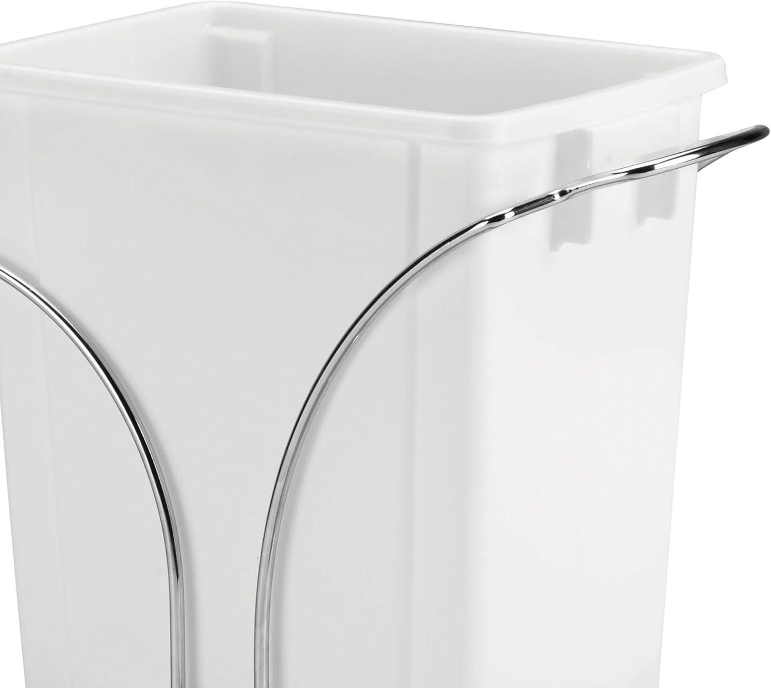 image:imageHousehold Essentials Glidez ChromePlated Steel PullOutSlideOut Discreet Double 9 Gallon Plastic Trash Cans and Recycling Bins for Under Cabinet Use Fits Standard Size Cabinet Chrome and WhiteWhite