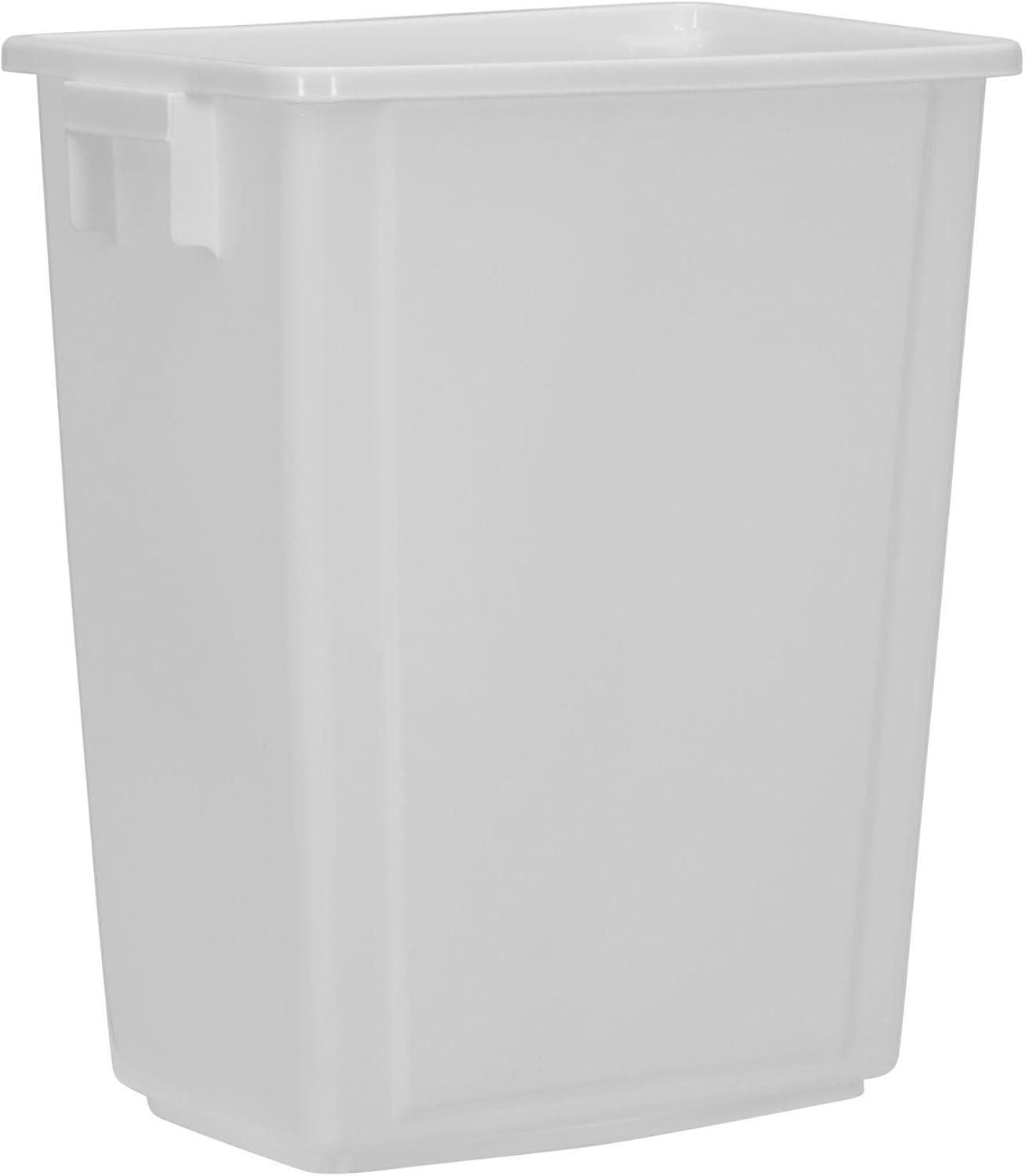 image:imageHousehold Essentials Glidez ChromePlated Steel PullOutSlideOut Discreet Double 9 Gallon Plastic Trash Cans and Recycling Bins for Under Cabinet Use Fits Standard Size Cabinet Chrome and WhiteWhite