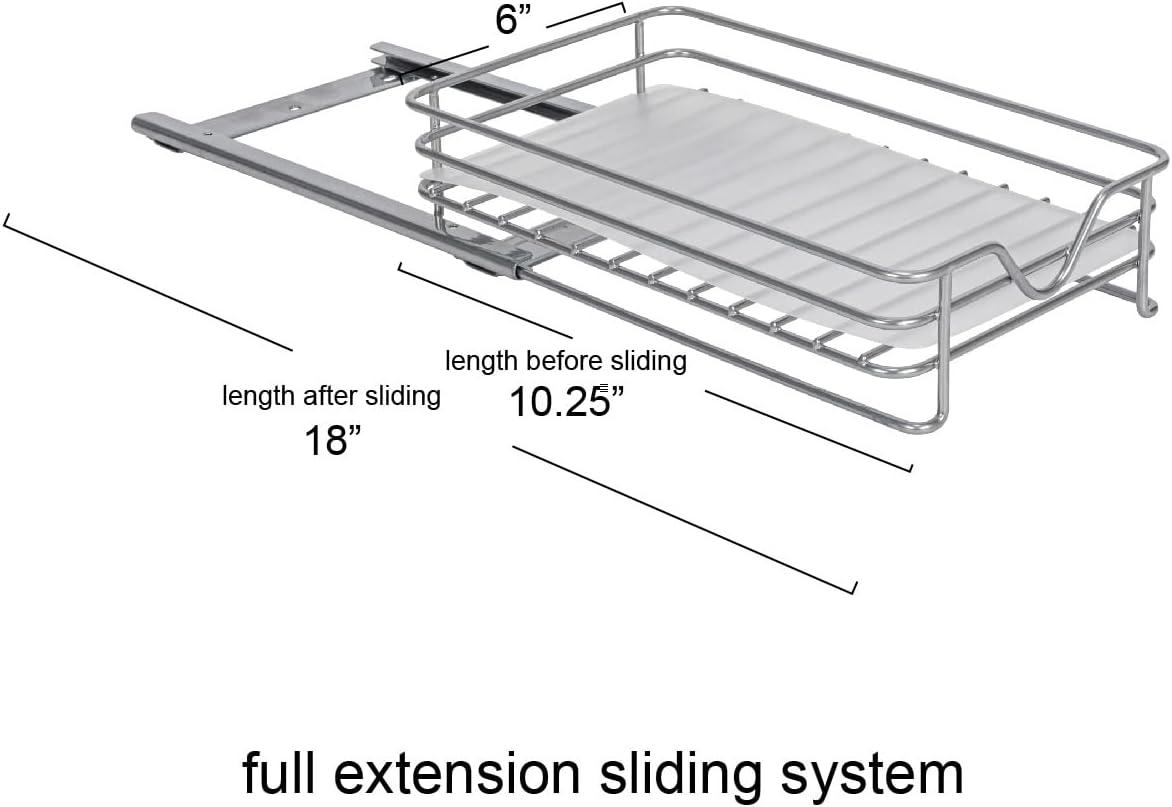 image:imageHousehold Essentials Glidez PowderCoated Steel PullOutSlideOut Storage Organizer with Plastic Liners for Spice Rack Use 2 Tier Design Fits Standard Size Cabinet or Shelf Brushed Silver1Tier