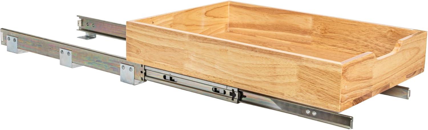image:imageHousehold Essentials Glidez Steel and Wood PullOutSlideOut Storage Organizer for Under Cabinet Use 1Tier Design Fits Standard Size Cabinet or Shelf Brushed Nickel and Natural1Tier