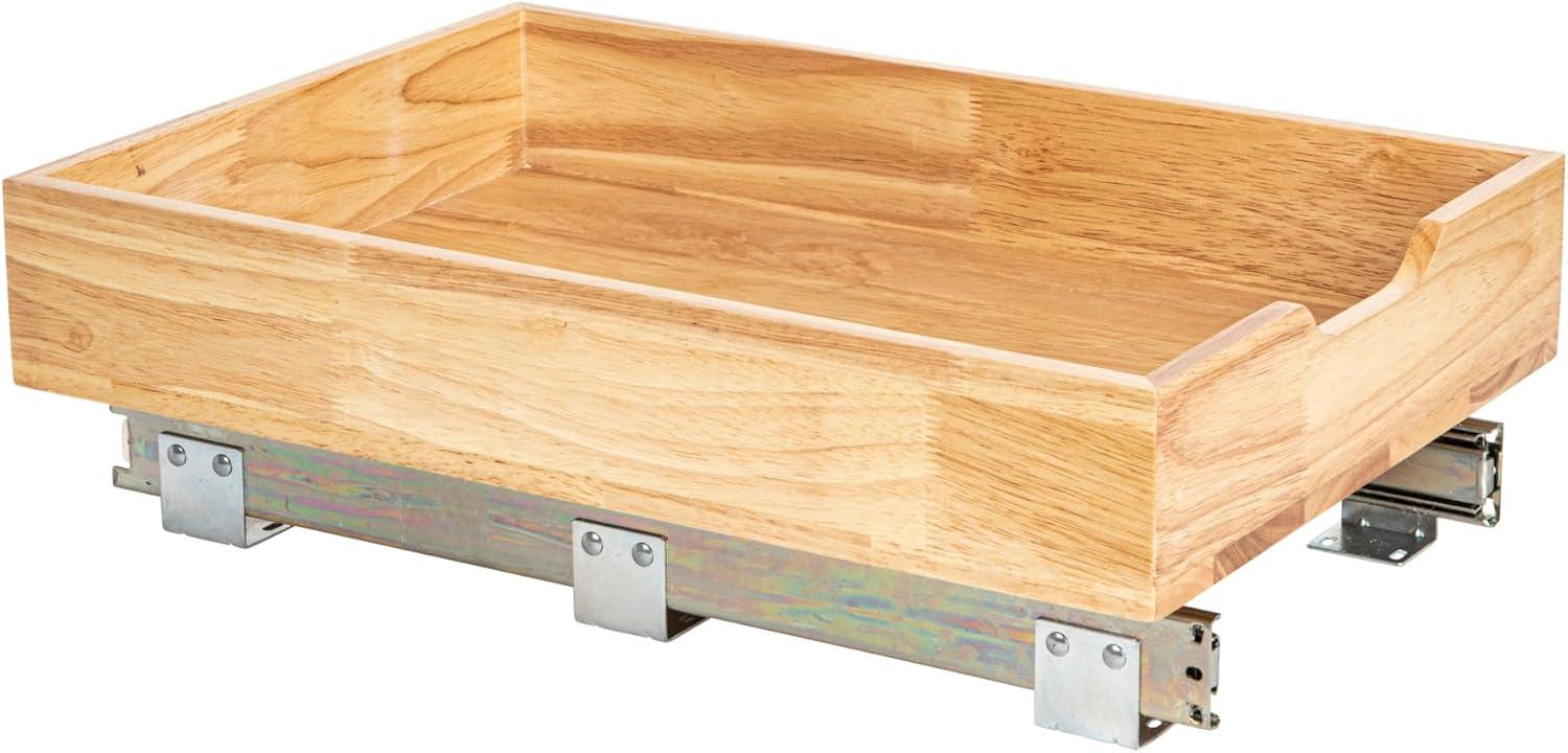image:imageHousehold Essentials Glidez Steel and Wood PullOutSlideOut Storage Organizer for Under Cabinet Use 1Tier Design Fits Standard Size Cabinet or Shelf Brushed Nickel and Natural1Tier