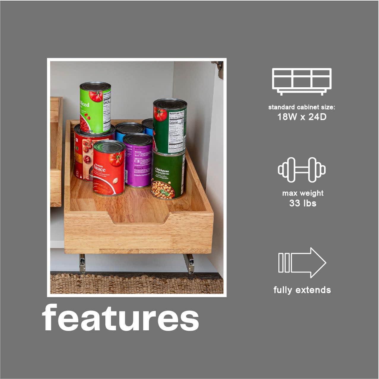 image:imageHousehold Essentials Glidez Steel and Wood PullOutSlideOut Storage Organizer for Under Cabinet Use 1Tier Design Fits Standard Size Cabinet or Shelf Brushed Nickel and Natural1Tier
