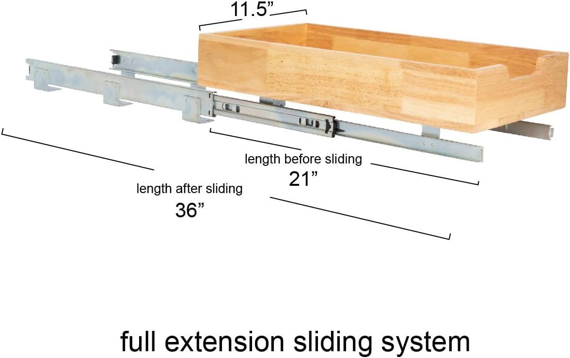 image:imageHousehold Essentials Glidez Steel and Wood PullOutSlideOut Storage Organizer for Under Cabinet Use 1Tier Design Fits Standard Size Cabinet or Shelf Brushed Nickel and Natural1Tier