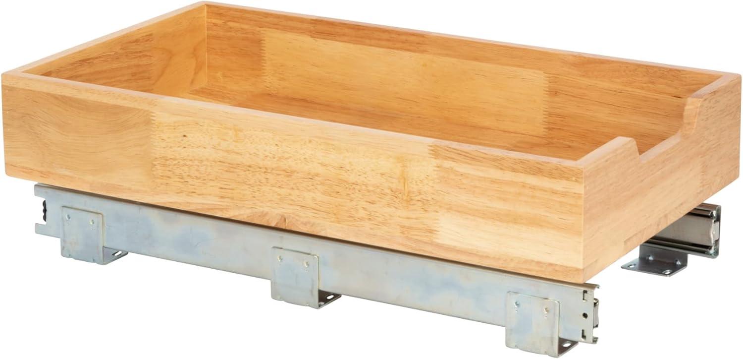 image:imageHousehold Essentials Glidez Steel and Wood PullOutSlideOut Storage Organizer for Under Cabinet Use 1Tier Design Fits Standard Size Cabinet or Shelf Brushed Nickel and Natural1Tier