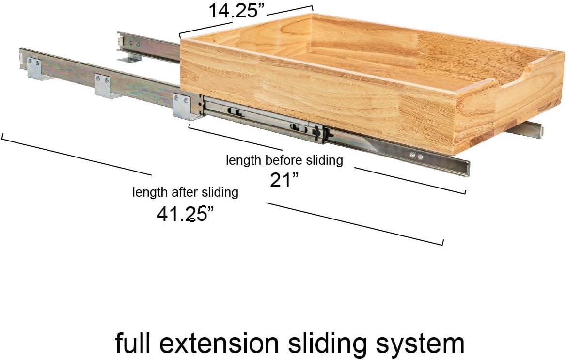 image:imageHousehold Essentials Glidez Steel and Wood PullOutSlideOut Storage Organizer for Under Cabinet Use 1Tier Design Fits Standard Size Cabinet or Shelf Brushed Nickel and Natural1Tier