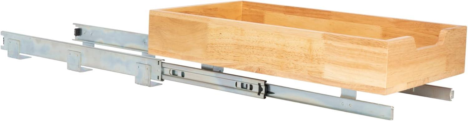image:imageHousehold Essentials Glidez Steel and Wood PullOutSlideOut Storage Organizer for Under Cabinet Use 1Tier Design Fits Standard Size Cabinet or Shelf Brushed Nickel and Natural1Tier