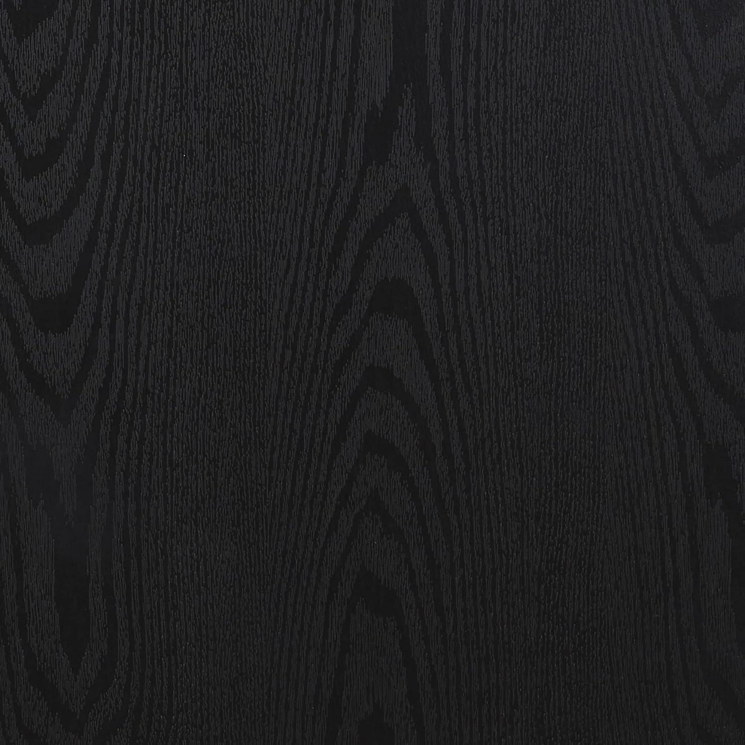 image:imageHousehold Essentials Half Moon Rectangular Coffee Table Black Oak Wood Grain and Gold MetalBlack Oak
