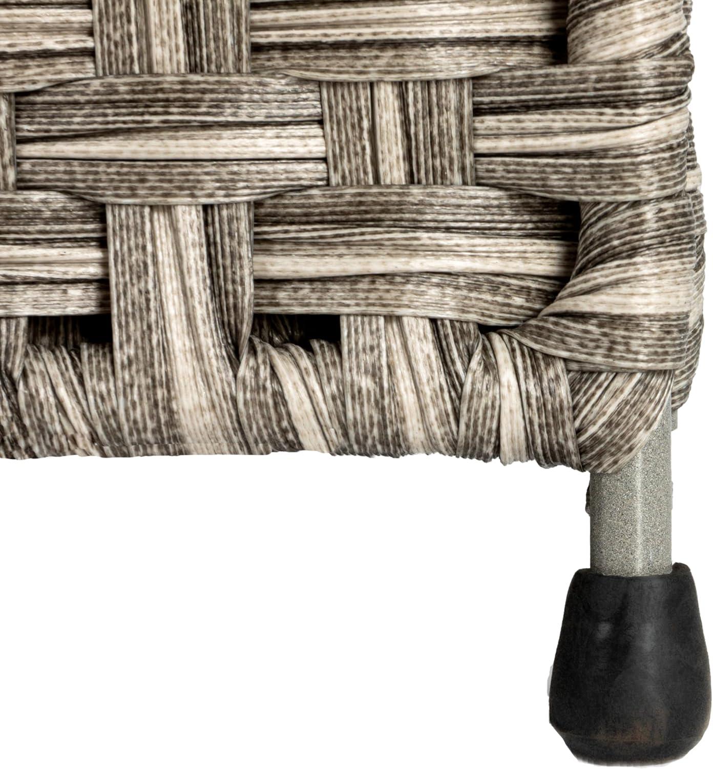 image:imageHousehold Essentials Handwoven Laundry Hamper Synthetic Rattan Clothes Laundry Basket with Lid and Handles Gray