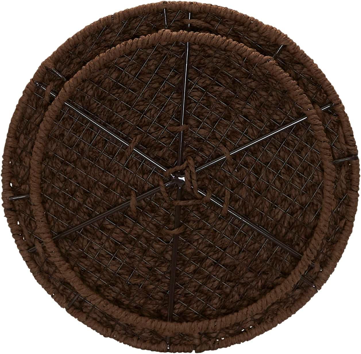 image:imageHousehold Essentials Handwoven Paper Rope Barrel Wicker Storage Basket Side Table BrownBrown Paper Rope