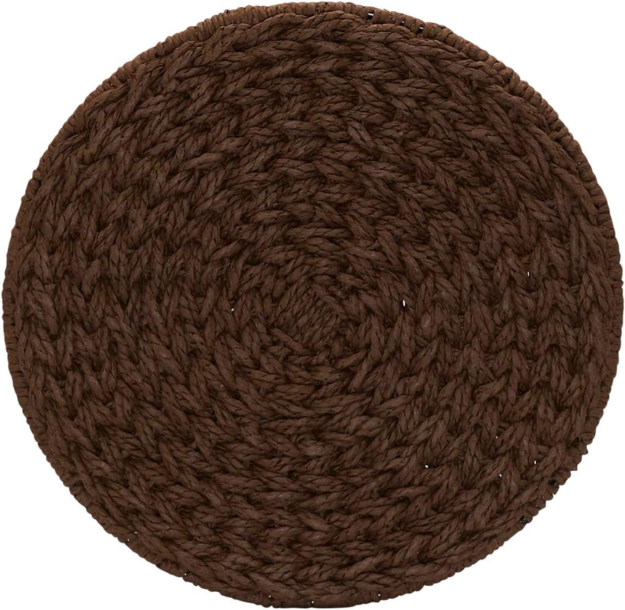 image:imageHousehold Essentials Handwoven Paper Rope Barrel Wicker Storage Basket Side Table BrownBrown Paper Rope