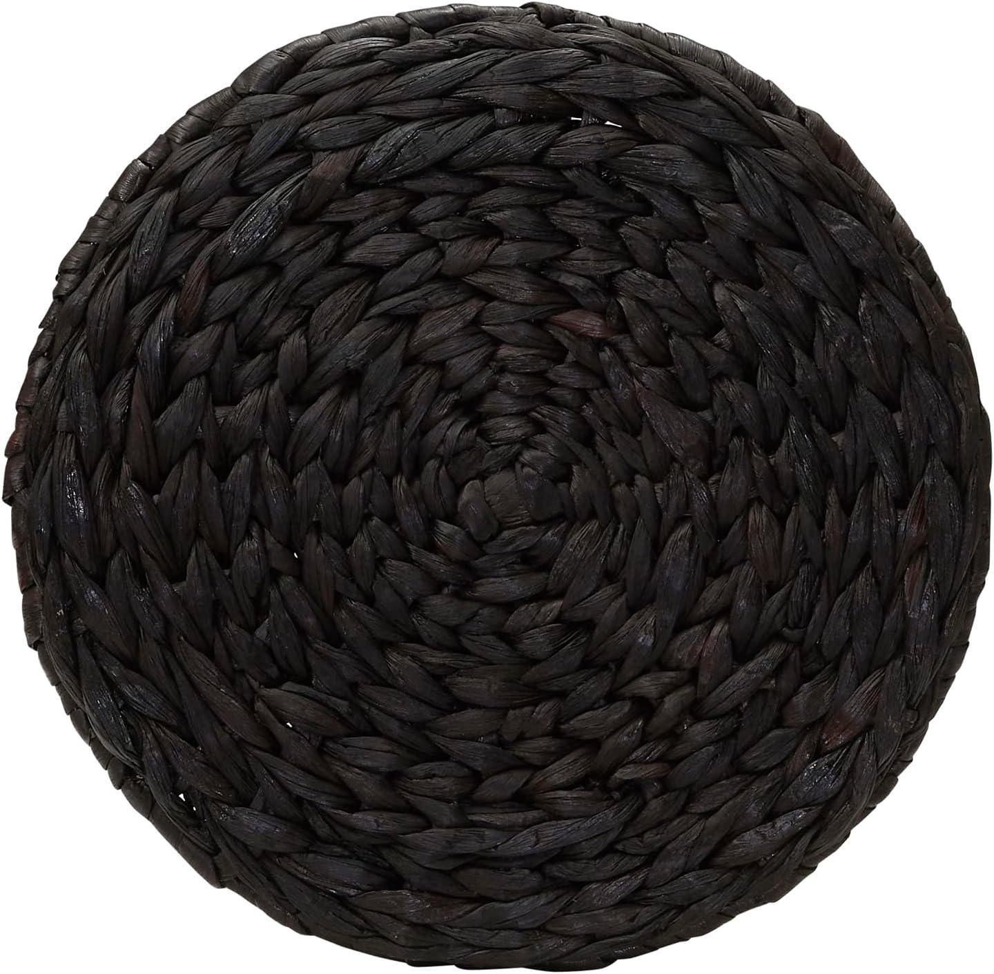 image:imageHousehold Essentials Handwoven Paper Rope Barrel Wicker Storage Basket Side Table BrownBrown Water Hyacinth