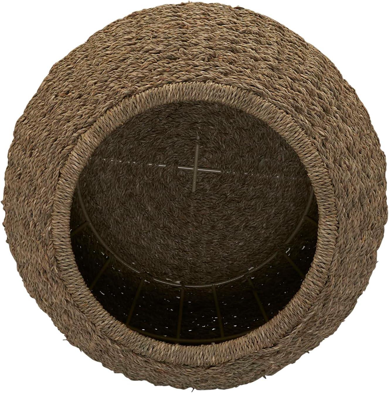 image:imageHousehold Essentials Handwoven Paper Rope Barrel Wicker Storage Basket Side Table BrownNatural Seagrass