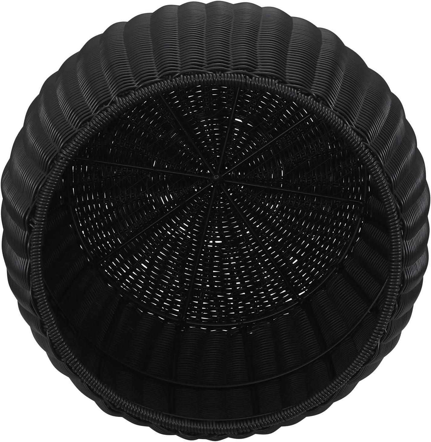 image:imageHousehold Essentials Handwoven Resin Barrel Side Table MulticolorBlack