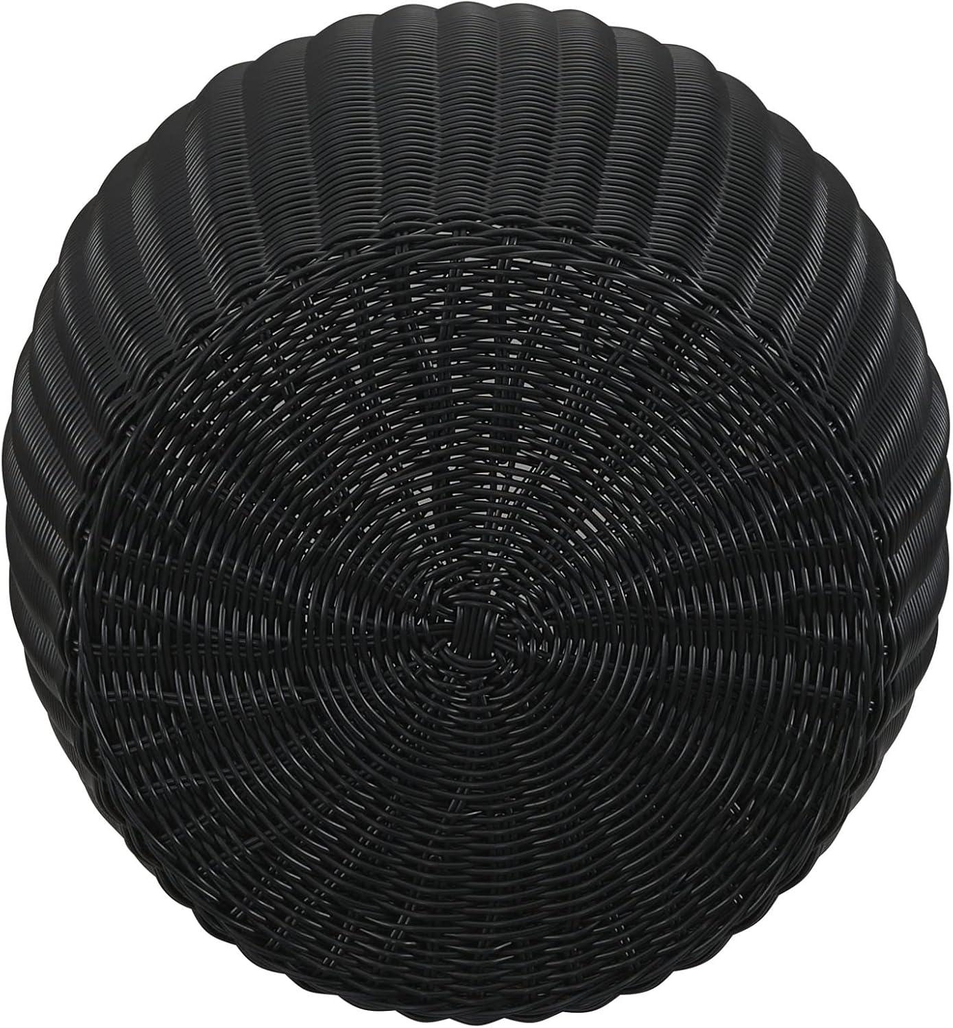 image:imageHousehold Essentials Handwoven Resin Barrel Side Table MulticolorBlack