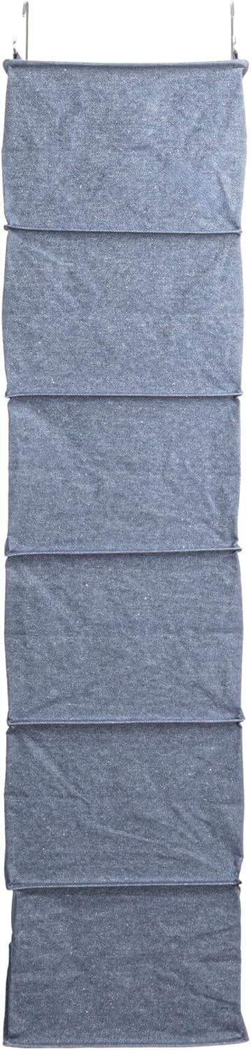 image:imageHousehold Essentials Hanging Cotton Blend Closet Organizer with 6 Storage Shelves DenimDenim