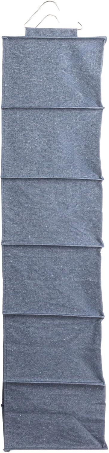 image:imageHousehold Essentials Hanging Cotton Blend Closet Organizer with 6 Storage Shelves DenimDenim