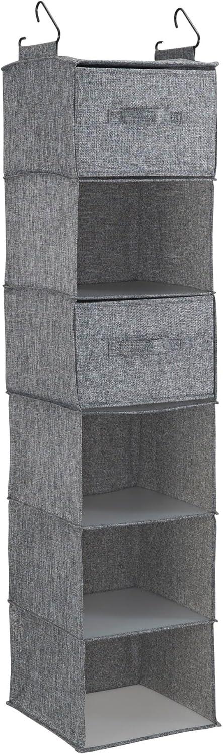 image:imageHousehold Essentials Hanging Cotton Blend Closet Organizer with 6 Storage Shelves DenimGraphite