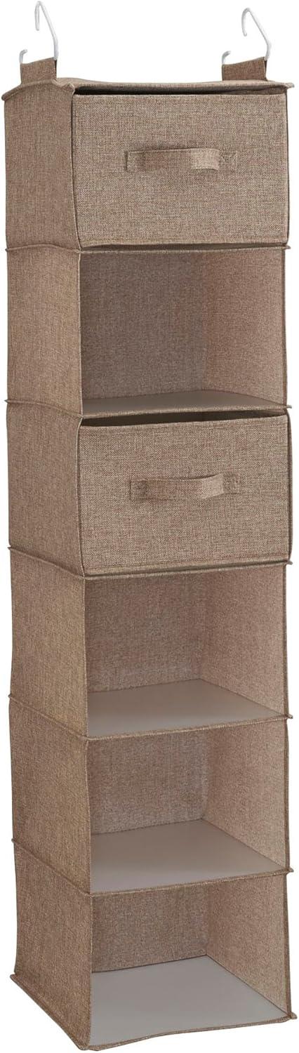 image:imageHousehold Essentials Hanging Cotton Blend Closet Organizer with 6 Storage Shelves DenimLatte