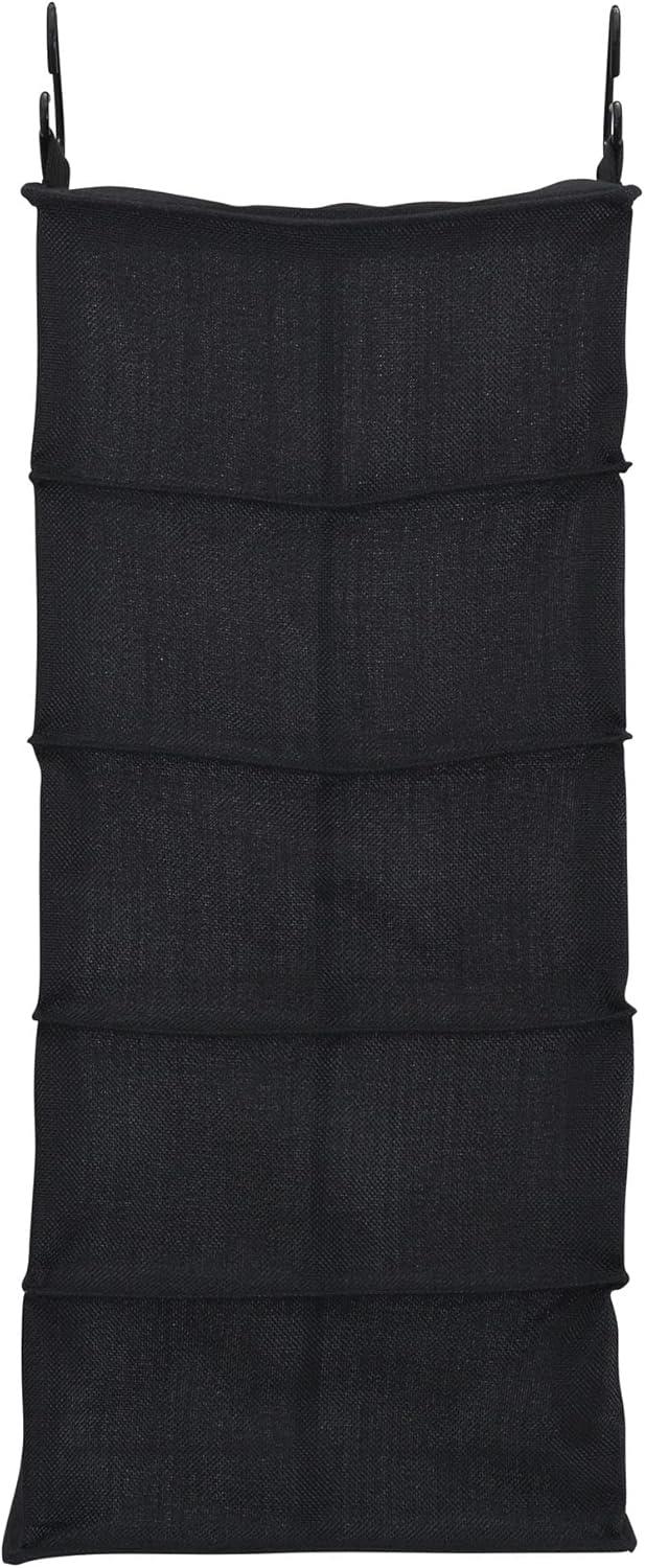 image:imageHousehold Essentials Hanging Cotton Blend and Plastic Closet Shoe Organizer with 10 Storage Compartments DenimBlack
