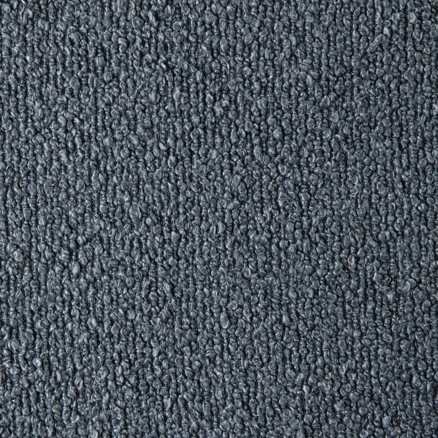image:imageHousehold Essentials Harper Metal Bench with Boucle Upholstered Cushion BlueGrey and BlackBluegrey