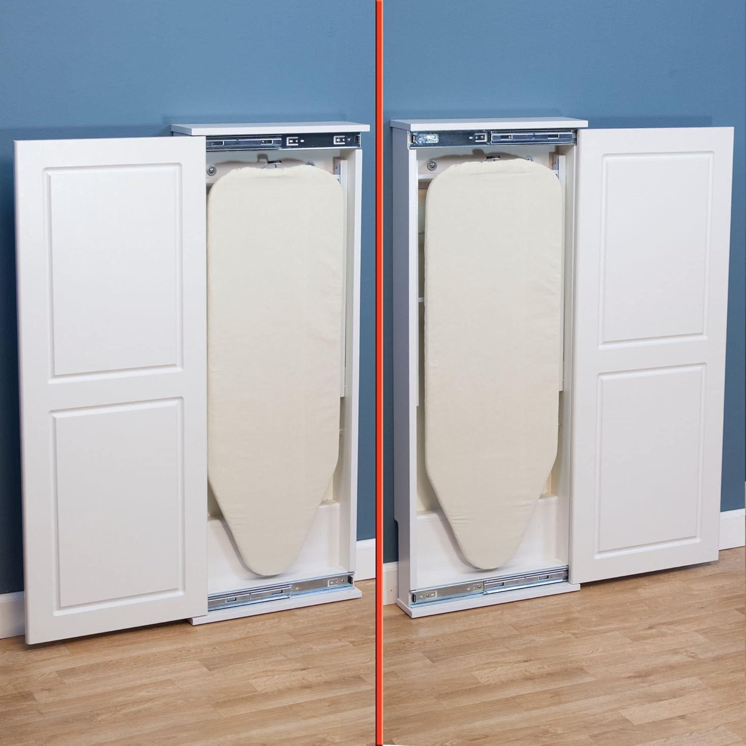 image:imageHousehold Essentials Iron n Fold Wall Ironing Board Cabinet BuiltIn Ironing Board 7 Height Settings Includes Pad with Cover WhiteWhite