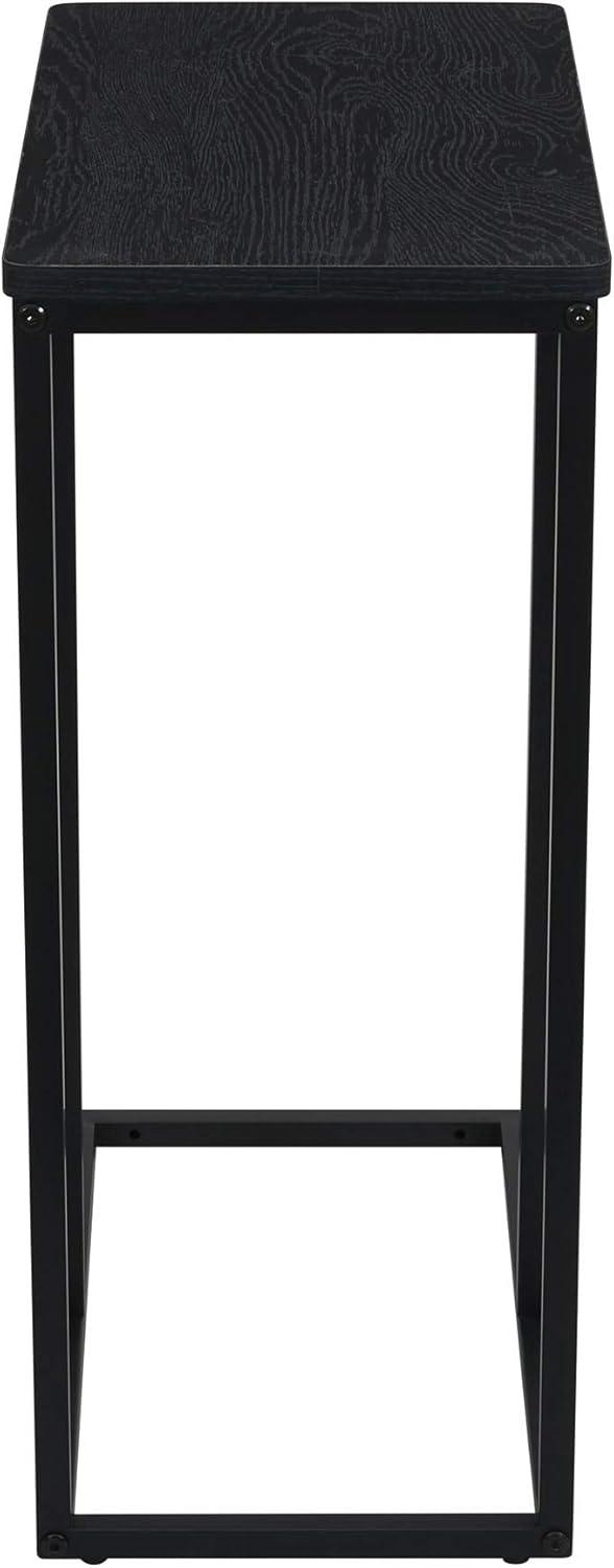 image:imageHousehold Essentials Jamestown CShaped for Accessibility Side End Table Black Oak Wood Grain and Black Metal
