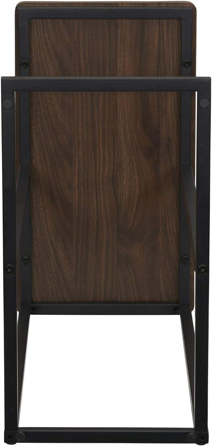 image:imageHousehold Essentials Jamestown CShaped for Accessibility Side End Table Rustic Texture Slate Concrete and Black MetalWalnut
