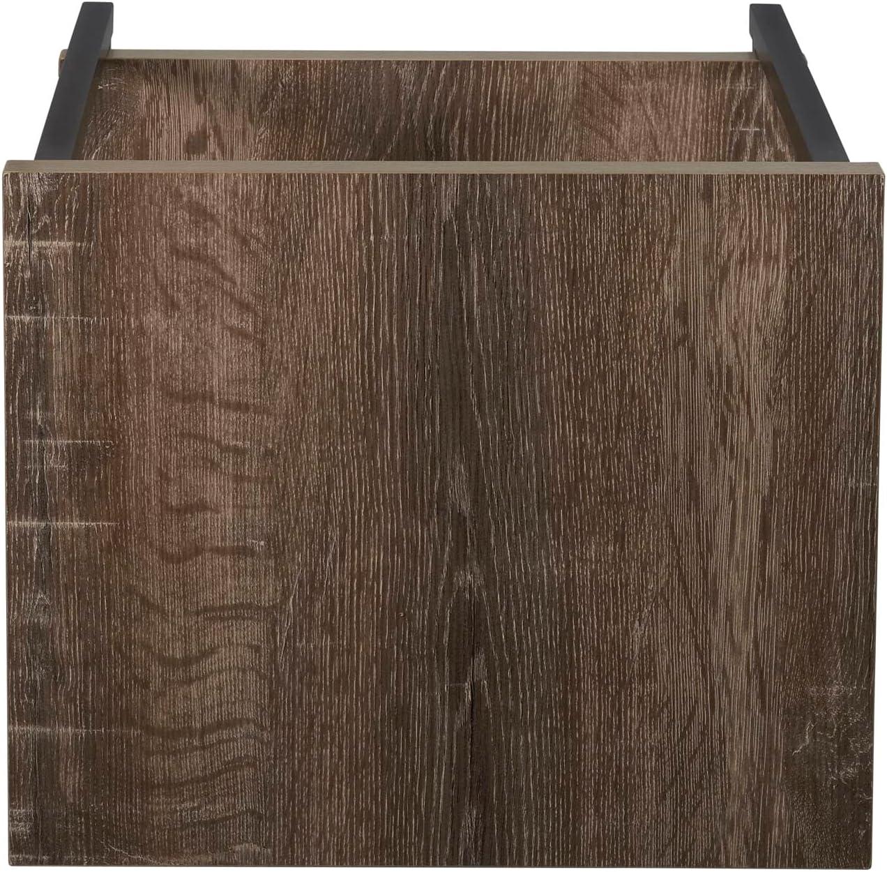 image:imageHousehold Essentials Jamestown Rectangular Side End Table with Storage Shelves Rustic Slate Concrete and Black MetalAshwood