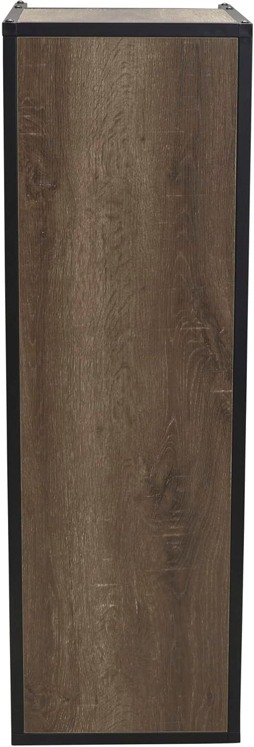 image:imageHousehold Essentials Jamestown TV Stand Coffee Table with Square Cube Storage Compartments Ashwood Rustic Wood Grain and Black MetalTaupe